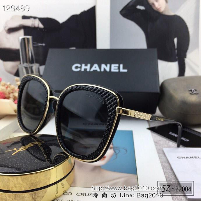 CHANEL香奈兒 寶麗來樹脂偏光鏡片 新款 小香太陽鏡 遮擋光線防輻射 22004  lly1461